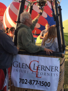 Man in balloon basket- Pahrump Balloon Festival