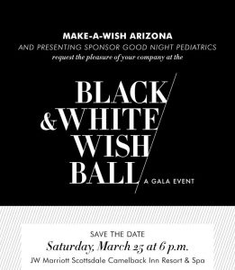 2017 make a wish black and white ball