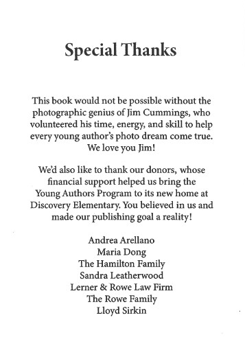 Young Authors Program  - Book forward