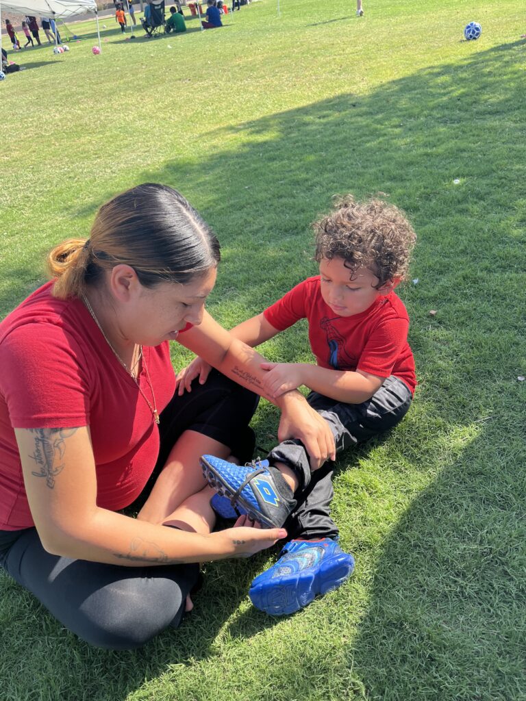 Youth player gearing up for soccer