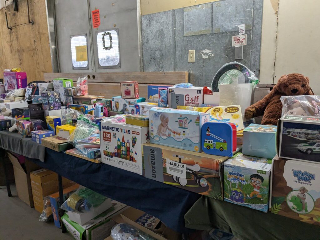 Holiday Blitz gift table for kids