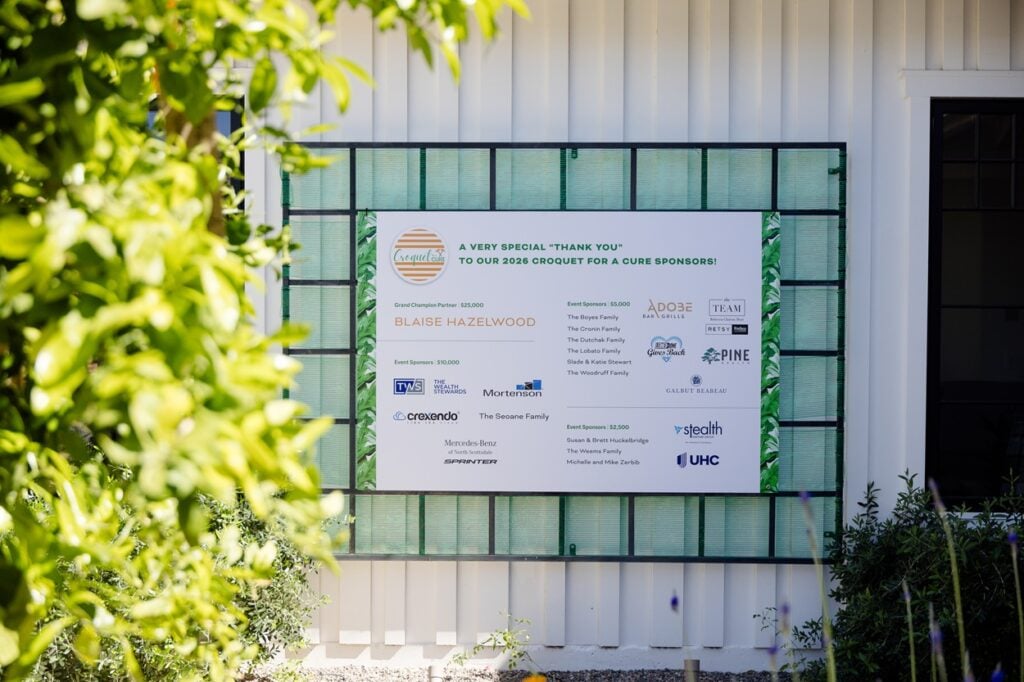 Croquet for a Cure Fundraiser 2026 Sponsor sign