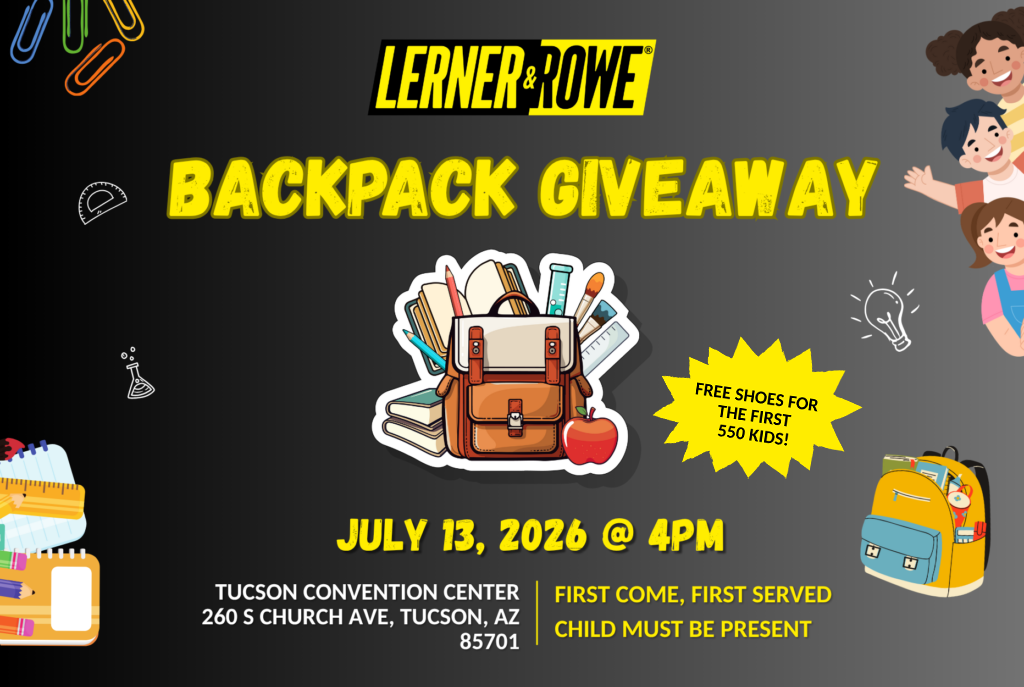 Tucson Backpack Giveaway 2026 - Lerner & Rowe Gives Back