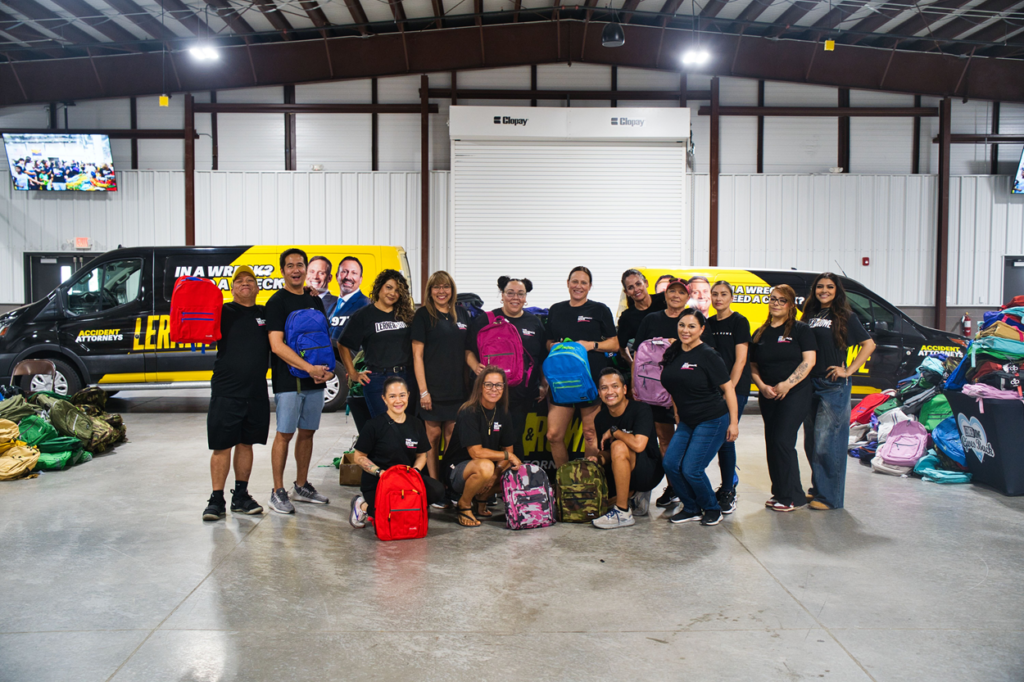 Yuma backpack giveaway group photo